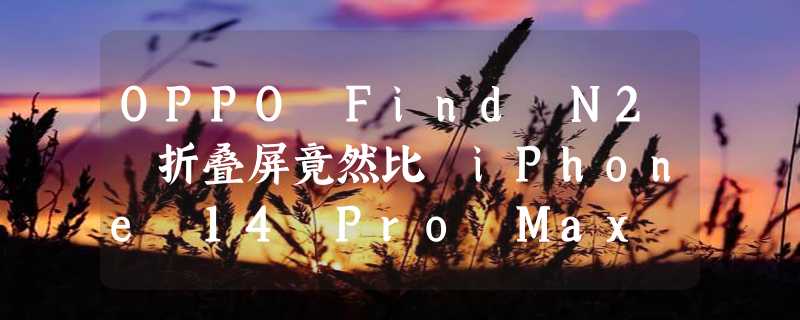 OPPO Find N2 折叠屏竟然比 iPhone 14 Pro Max 还轻