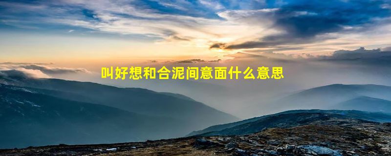 叫好想和合泥间意面什么意思