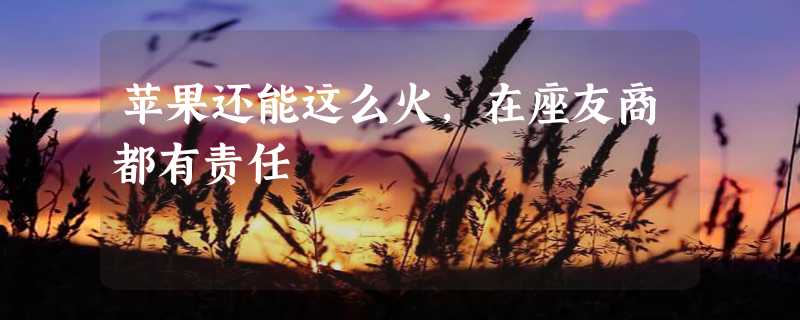 苹果还能这么火，在座友商都有责任