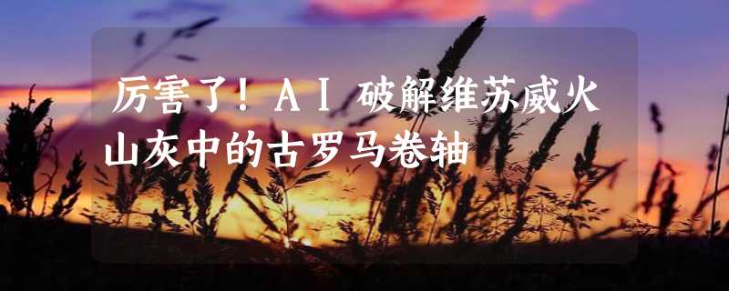 厉害了！AI破解维苏威火山灰中的古罗马卷轴