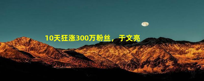 10天狂涨300万粉丝，于文亮爆红！普通人蹭热点也能火了？