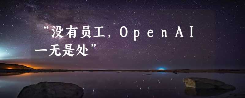 “没有员工，OpenAI一无是处”