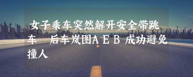 女子乘车突然解开安全带跳车 后车岚图AEB成功避免撞人