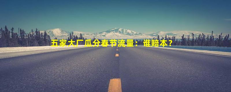 五家大厂瓜分春节流量：谁赔本？谁赢了？