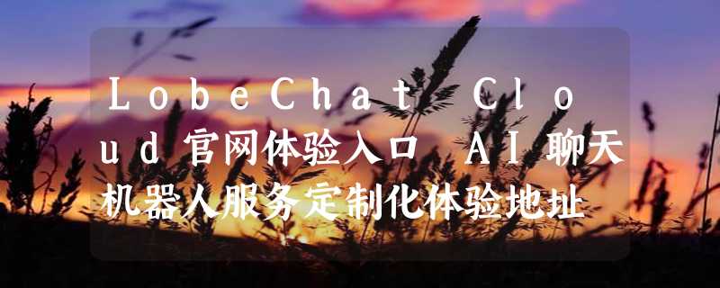 LobeChat Cloud官网体验入口 AI聊天机器人服务定制化体验地址