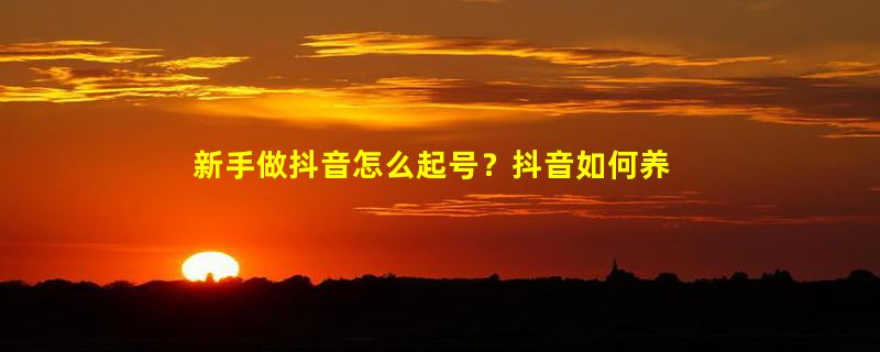 新手做抖音怎么起号？抖音如何养号快速涨粉？