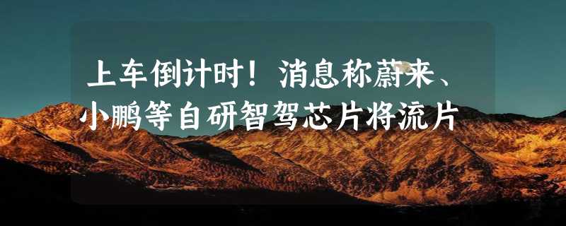 上车倒计时！消息称蔚来、小鹏等自研智驾芯片将流片