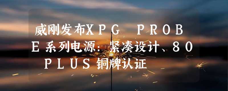 威刚发布XPG PROBE系列电源：紧凑设计、80 PLUS铜牌认证