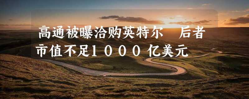 高通被曝洽购英特尔 后者市值不足1000亿美元