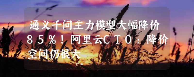 通义千问主力模型大幅降价85%！阿里云CTO：降价空间仍很大