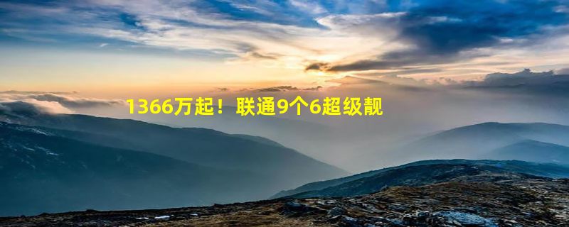 1366万起！联通9个6超级靓号上架，钱少勿入