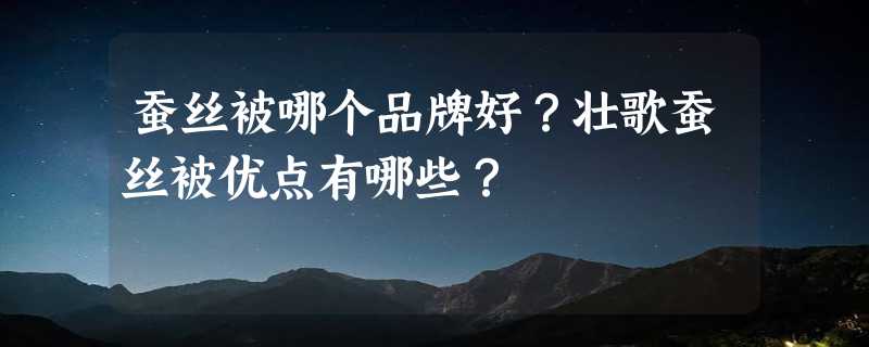 蚕丝被哪个品牌好？壮歌蚕丝被优点有哪些？