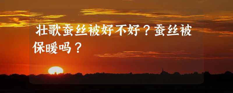 壮歌蚕丝被好不好？蚕丝被保暖吗？