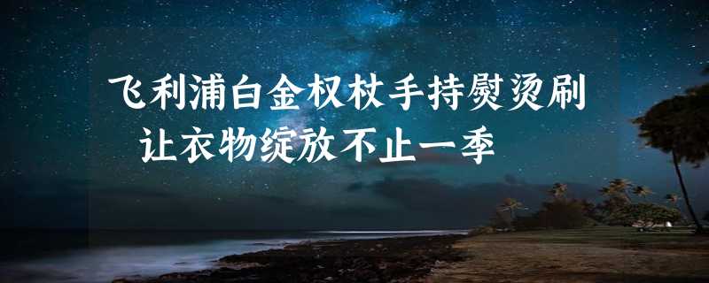 飞利浦白金权杖手持熨烫刷 让衣物绽放不止一季