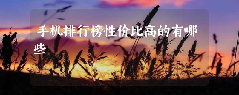 手机排行榜性价比高的有哪些