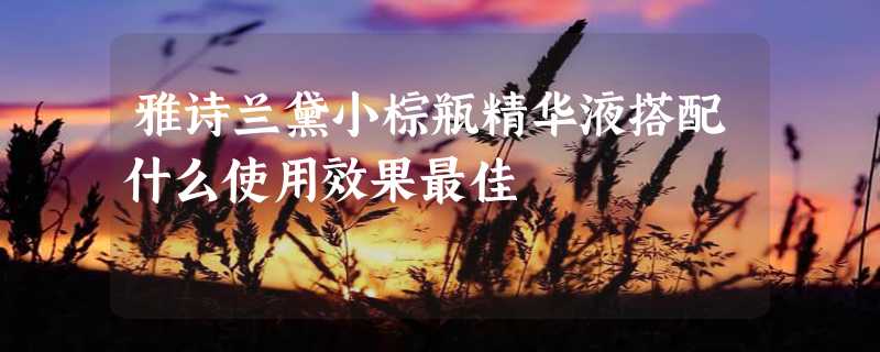 雅诗兰黛小棕瓶精华液搭配什么使用效果最佳