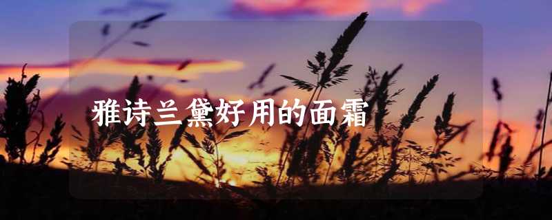 雅诗兰黛好用的面霜