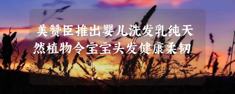 美赞臣推出婴儿洗发乳纯天然植物令宝宝头发健康柔韧