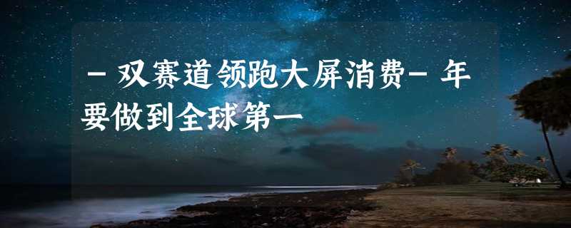 -双赛道领跑大屏消费-年要做到全球第一