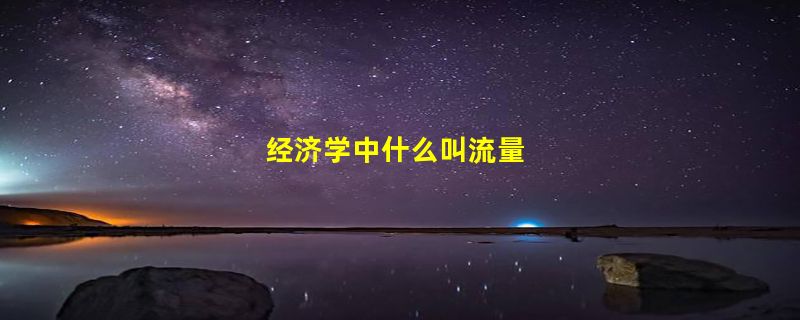 经济学中什么叫流量