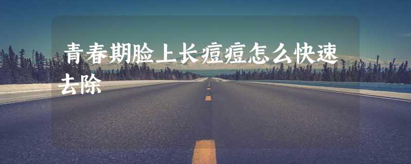 青春期脸上长痘痘怎么快速去除