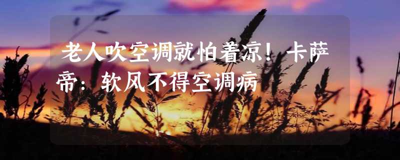 老人吹空调就怕着凉！卡萨帝：软风不得空调病