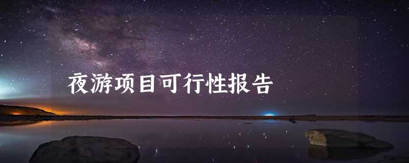 夜游项目可行性报告