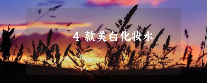 4款美白化妆水