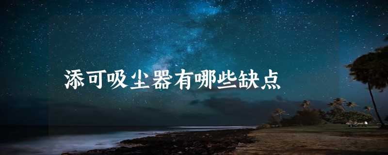 添可吸尘器有哪些缺点