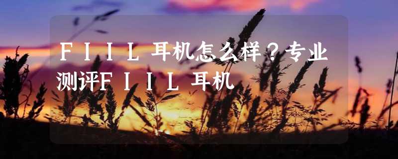 FIIL耳机怎么样？专业测评FIIL耳机