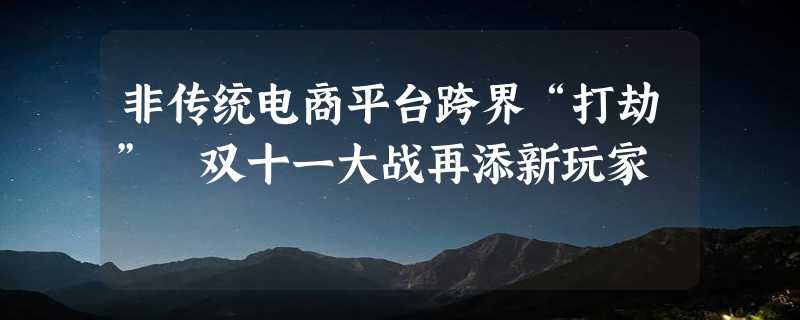 非传统电商平台跨界“打劫” 双十一大战再添新玩家