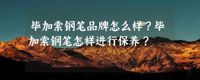 毕加索钢笔品牌怎么样？毕加索钢笔怎样进行保养？