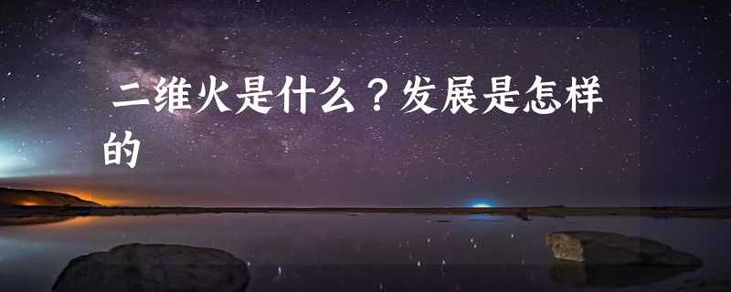 二维火是什么？发展是怎样的