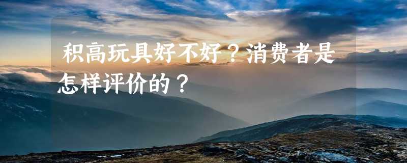 积高玩具好不好？消费者是怎样评价的？