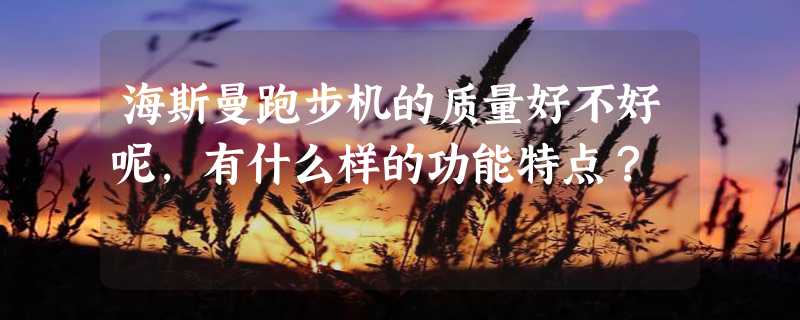 海斯曼跑步机的质量好不好呢，有什么样的功能特点？