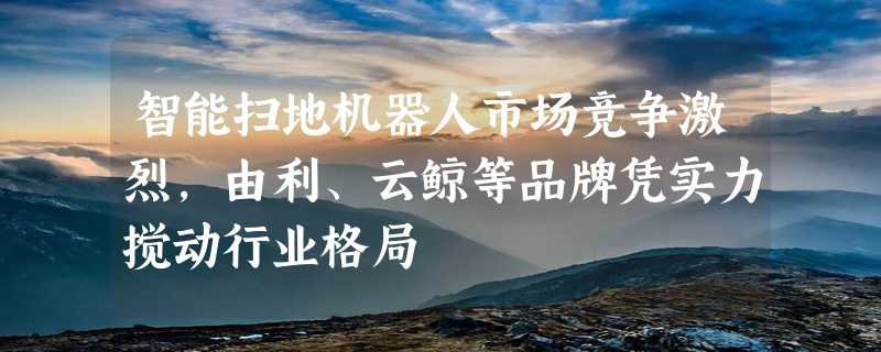 智能扫地机器人市场竞争激烈，由利、云鲸等品牌凭实力搅动行业格局