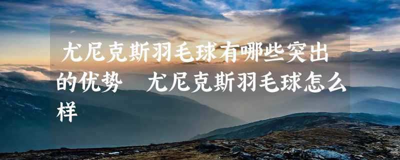 尤尼克斯羽毛球有哪些突出的优势 尤尼克斯羽毛球怎么样