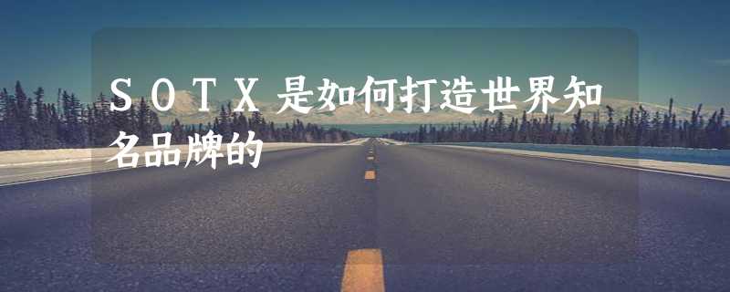 SOTX是如何打造世界知名品牌的