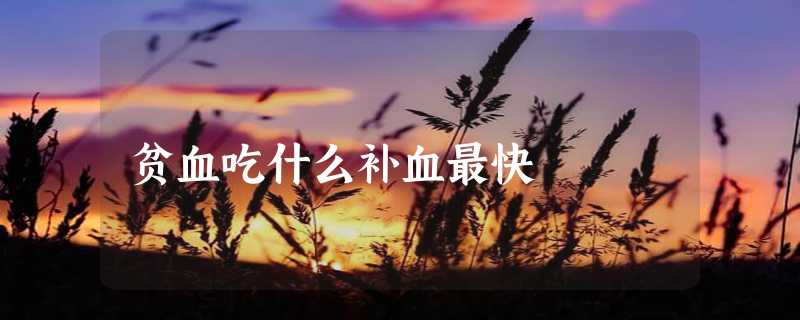 贫血吃什么补血最快