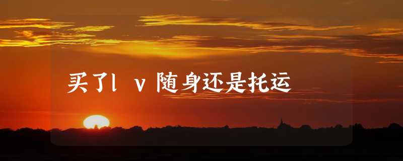 买了lv随身还是托运