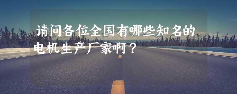 请问各位全国有哪些知名的电机生产厂家啊？