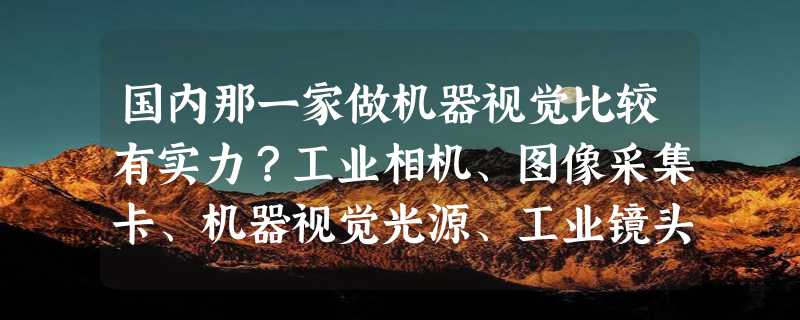 国内那一家做机器视觉比较有实力？工业相机、图像采集卡、机器视觉光源、工业镜头及软件都要有。