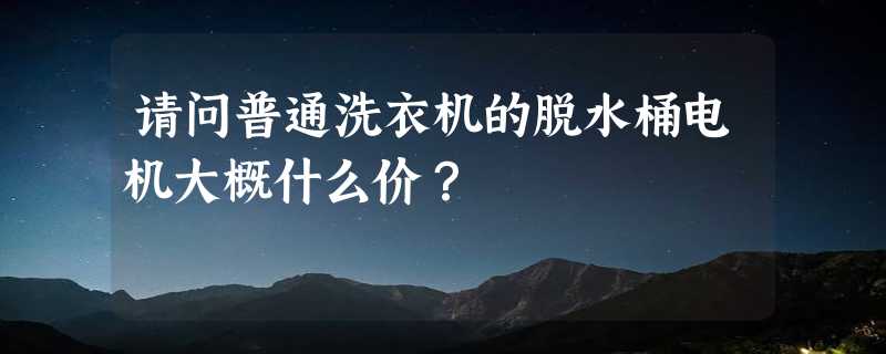 请问普通洗衣机的脱水桶电机大概什么价？