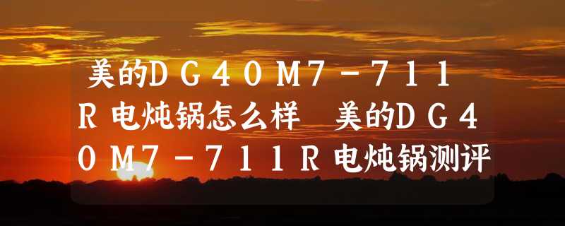 美的DG40M7-711R电炖锅怎么样 美的DG40M7-711R电炖锅测评