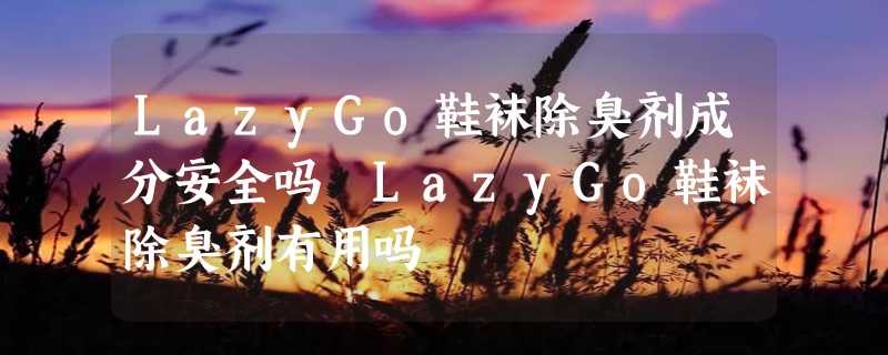 LazyGo鞋袜除臭剂成分安全吗 LazyGo鞋袜除臭剂有用吗