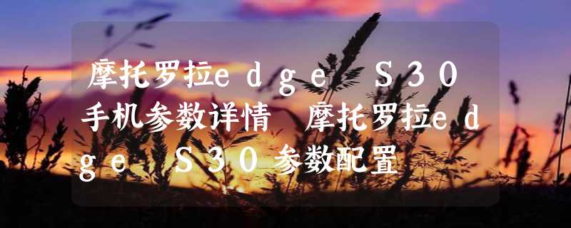 摩托罗拉edge S30手机参数详情 摩托罗拉edge S30参数配置