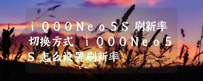 iQOONeo5S刷新率切换方式 iQOONeo5S怎么设置刷新率