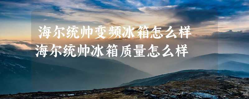 海尔统帅变频冰箱怎么样 海尔统帅冰箱质量怎么样