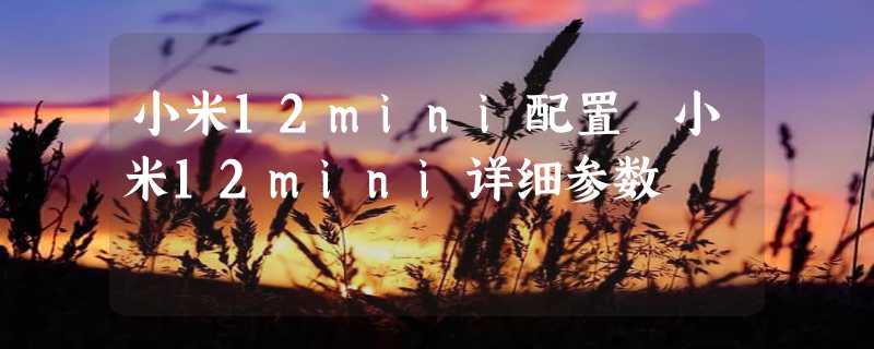 小米12mini配置 小米12mini详细参数