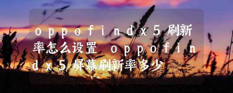 oppofindx5刷新率怎么设置 oppofindx5屏幕刷新率多少